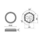 LED- vegglampe Bliz Round 30 30W 3 000 K antrasitt