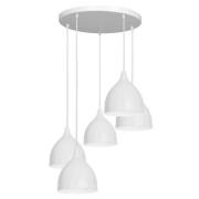 Hengelampe Nanu med 5 lyskilder, rund, lysegrå