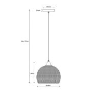 Pendellampe i mesh, enkeltlys, svart, Ø 22 cm