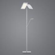 LED-gulvlampe Wim 2-lys leselampe nikkel/krom