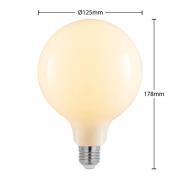 LED-pære E27 8 W G125 2 700 K globe, dimbar, opal