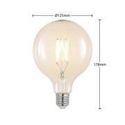 LED-pære E27 6W 2700K G125 Globe, glødetråd, klar