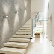 LED-vegglampe Focus 100, klare linser, krom