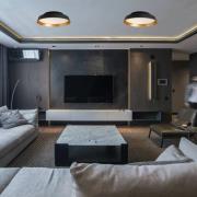 LED-taklampe Boop! Ø37 cm svart/gull