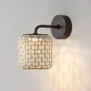 Bover Nans A LED utendørs vegglampe, beige, Ø 16,7 cm