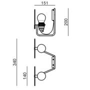 Stilnovo Bugia LED-vegglampe 2 lyskilder grønn