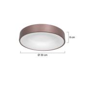 LED-taklampe Ringlede 2 700 K Ø 30 cm i bronse