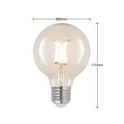 LED E27 4W G80 2 700 K filament dimbar klar 3stk