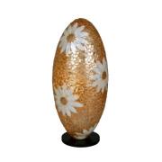 Bordlampe Lion Capiz-skall med blomstermotiv i eggform