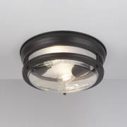 Glasgow taklampe med glasskjerm, IP44 svart