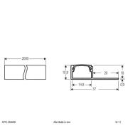 EVN APFL1, alu-fliseprofil ensidig, 200cmx3,7cm