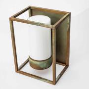 Utendørs vegglampe Cubic³ 3366 messing antikk/opal