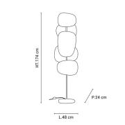 MARKET SET Gulvlampe Screen 70's, flerfarget, lin, 174 cm