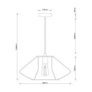 Beacon hengelampe Pheonix Squat, svart, metall, Ø 45 cm