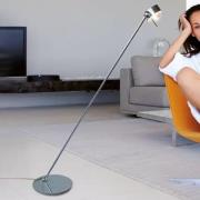 LED-gulvlampe Puk Floor Mini Single krom matt