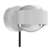 Puk Mini Wall+ LED, klare linser, hvit matt/krom