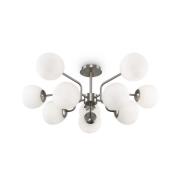 Maytoni taklampe Erich, nikkelfarget, glass/metall, 10 lyskilder.