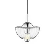 Hengelampe Lotus, klar, Ø 25 cm, glass, munnblåst