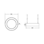 BRUMBERG Biro Circle Ring10 direkte Ø 60 cm DALI svart 840