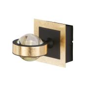 Cluedo LED-vegglampe, gullfarget, bredde 12 cm, metall, CCT