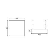 BRUMBERG LED-pendellampe Biro Square on/off, sølv, 3000K