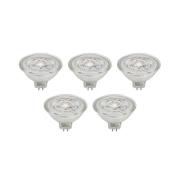 Prios LED-reflektor GU5.3 4.3W 345lm 36° klar 827 sett med 5 stk