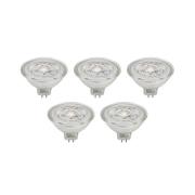 Prios LED-reflektor GU5.3 4.9W 500lm 36° klar 830 sett med 5 stk