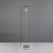 Suarez LED oppladbar gulvlampe, grønn, høyde 123 cm, metall