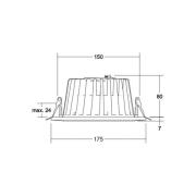 BRUMBERG LED innfelt downlight Lydon Midi, on/off, 4 000 K