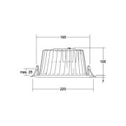 BRUMBERG LED innfelt downlight Lydon Maxi, hvit, DALI, 3 000 K