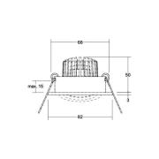 BRUMBERG LED innfelt spot Tirrel-R RC driver rund, titan matt