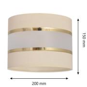 Lampeskjerm Helen E27 Ø20/Høyde15cm ecru/gull