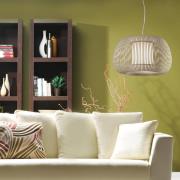 Mirta pendellampe, skjerm laget av akrylstivere, grå, Ø 45 cm