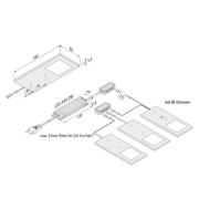 LED-benkbelysning Eco-Pad F 3 stk 4 000 K alu