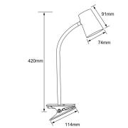 LED-klemmebordlampe Adda hvit 3-trinns dimbar