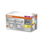 LED-reflektorpære GU10 PAR16 4,3W 2700K 36° sett med 2 stk