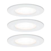 Paulmann 3 spot Nova rund, IP44, dimbar, hvit