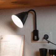 Paulmann Junus plugglampe med fleksibel arm, svart