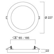 Sylvania Start LED-downlight 5-i-1 Ø 21,7 cm 18W