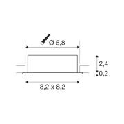 SLV Innfelt taklampe New Tria, svart, aluminium, lengde 8,2 cm