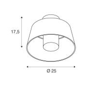 SLV Photoni taklampe, rustfarget, aluminium, Ø 25 cm