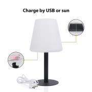 LED-solcellebordlampe OSL-50012 med oppladbart batteri og USB-kabel