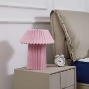 Lindby bordlampe Magali, rosa, papir, Ø 34 cm, E14