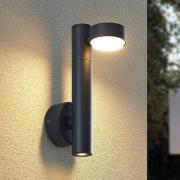 Lucande Kynlee utendørs LED-vegglampe, 2 lyskilder