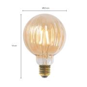 E27 3,8W LED-pære G95, 2700K, 340lm, riller ravfarget