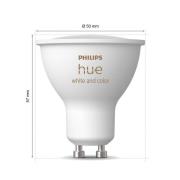 Philips Hue White & Colour Ambiance LED GU10 4,2 W, 2-pakning