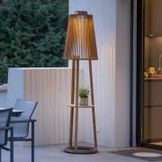 Tecka solcelle-gulvlampe med sensor, teak