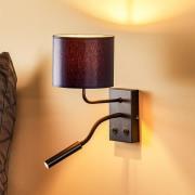 Vegglampe Soho, sylindrisk, leselampe blå/gull