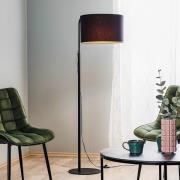 Gulvlampe Soho, sylindrisk buet svart/gull