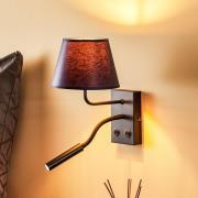 Vegglampe Soho, konisk, leselampe blå/gull